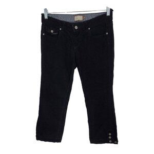 Paige Premium Denim‎ Womens Black Capri Jeans Straight Leg Flap Pockets Size 28